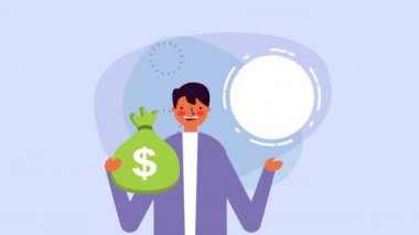 para çantası ve roket ile işadamı işçi