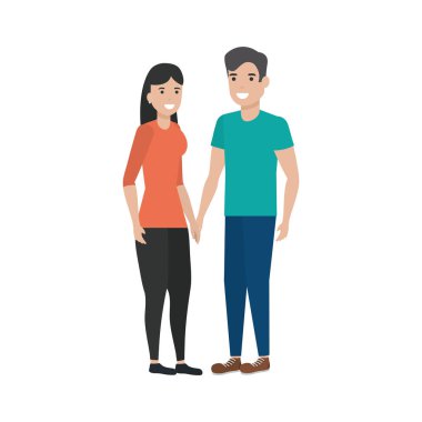 Kadın ve erkek karikatür tasarım çift