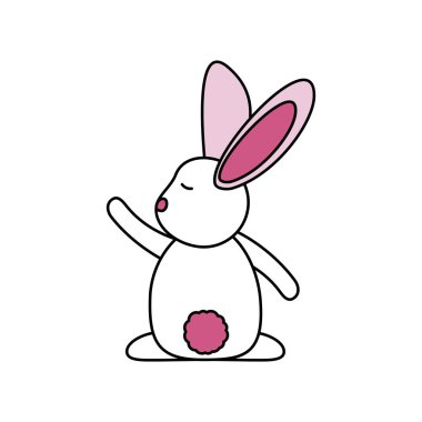İzole tavşan karikatür vektör tasarımı