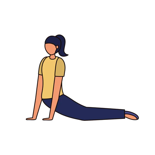 Chica haciendo yoga pose vector diseño — Vector de stock