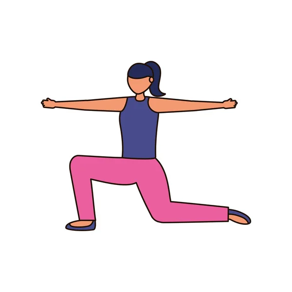 Meisje doet yoga pose vector ontwerp — Stockvector