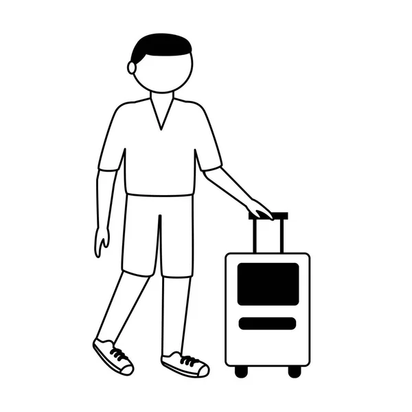 Isolerade Traveler man Vector design — Stock vektor