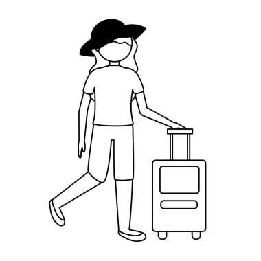 İzole gezgin kadın vektör tasarımı
