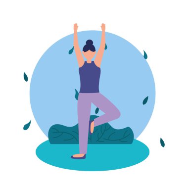 Kız yoga yapıyor vektör tasarımı poz