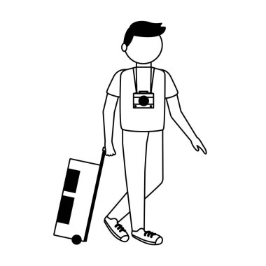 İzole gezgin adam vektör tasarımı