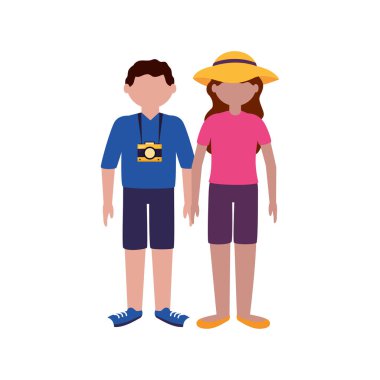 İzole gezgin çift vektör tasarımı