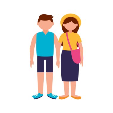 İzole gezgin çift vektör tasarımı