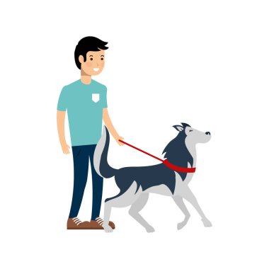 Köpek karikatür tasarımı ile çocuk