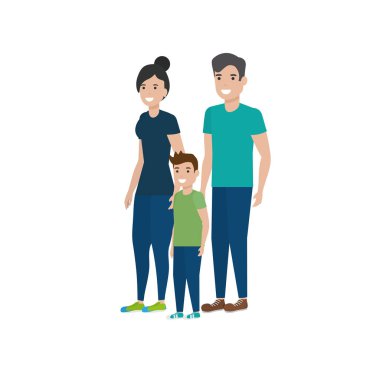 Yalıtılmış aile üyeleri vektör tasarımı