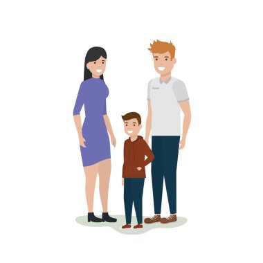 Yalıtılmış aile üyeleri vektör tasarımı