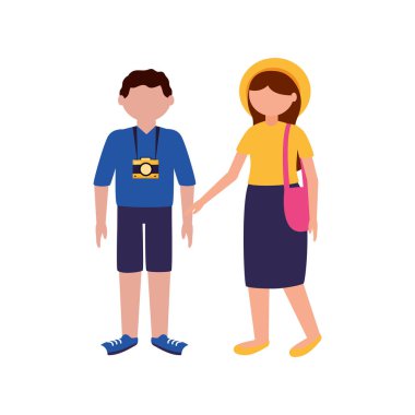 İzole gezgin çift vektör tasarımı