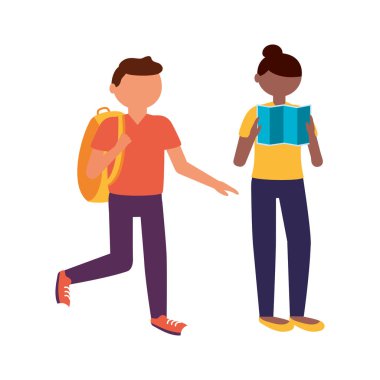 İzole gezgin çift vektör tasarımı