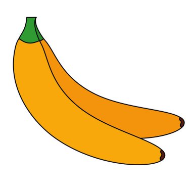 İzole muz meyve vektör tasarımı