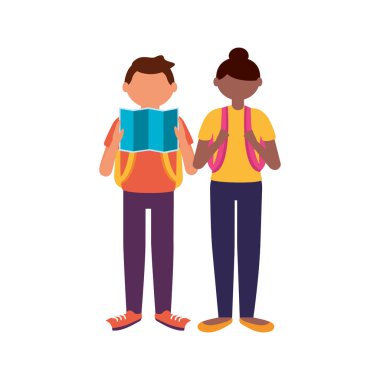 İzole gezgin çift vektör tasarımı