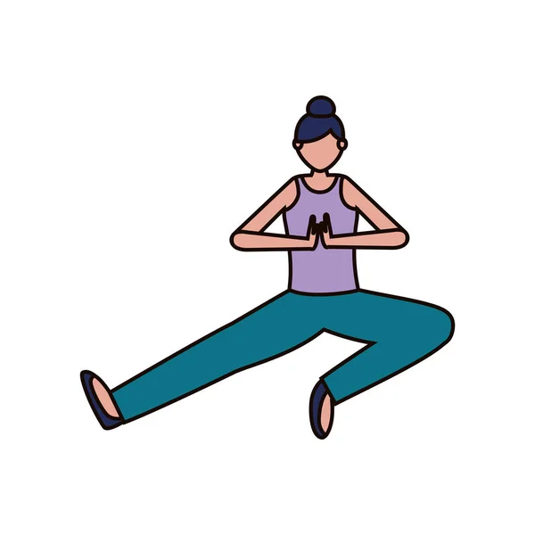 Meisje doet yoga pose vector ontwerp — Stockvector