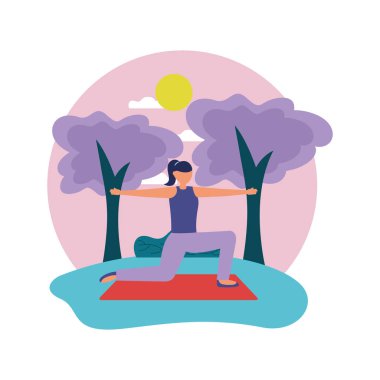 Kız yoga yapıyor vektör tasarımı poz