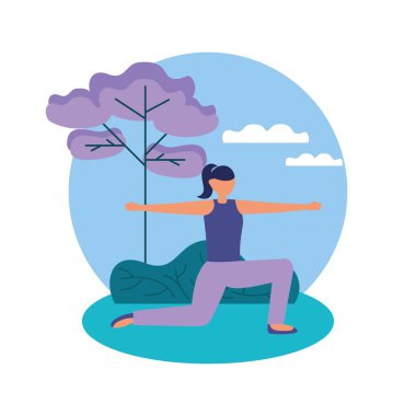 Kız yoga yapıyor vektör tasarımı poz