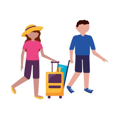 İzole gezgin çift vektör tasarımı