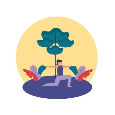 Kız yoga yapıyor vektör tasarımı poz