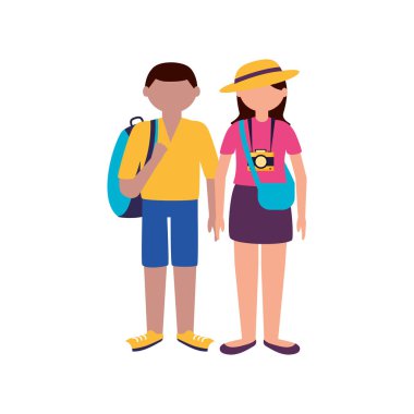 İzole gezgin çift vektör tasarımı