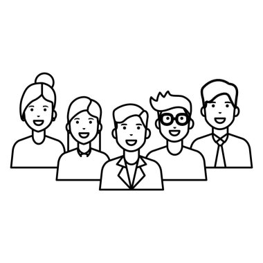 İzole kadın ve erkek avatarları tasarım