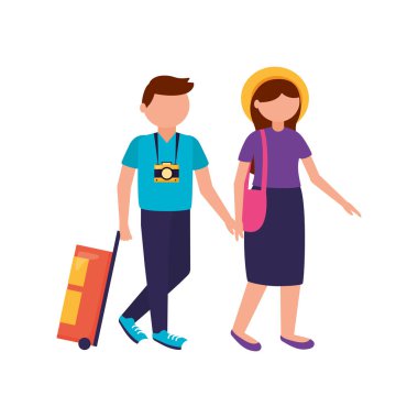 İzole gezgin çift vektör tasarımı