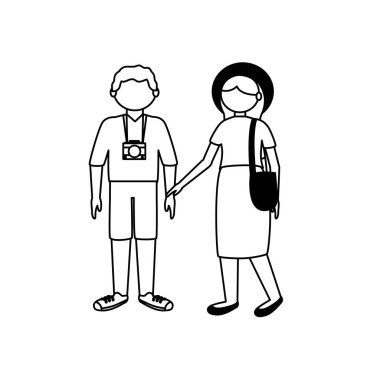 İzole gezgin çift vektör tasarımı