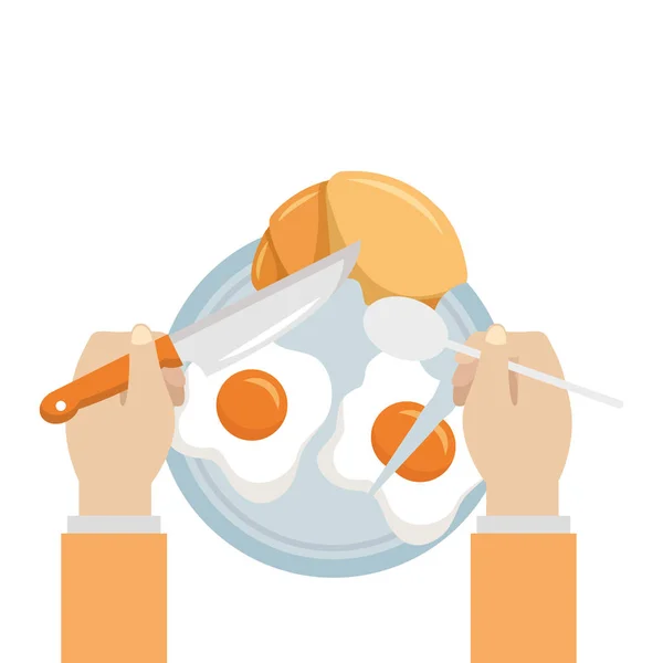 Σχέδιο για το αυγό και το ψωμί — Διανυσματικό Αρχείο
