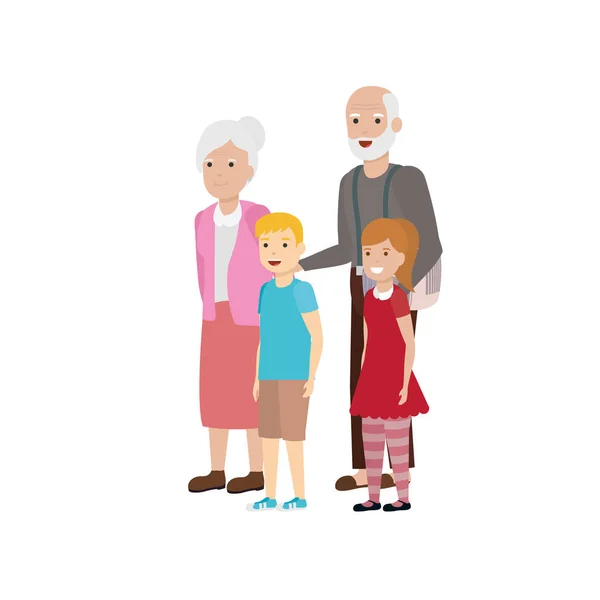 Grandmother and grandfather cartoon vector design — Stock Vector