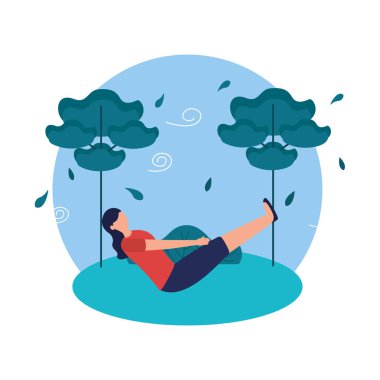 Kız yoga yapıyor vektör tasarımı poz