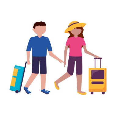 İzole gezgin çift vektör tasarımı