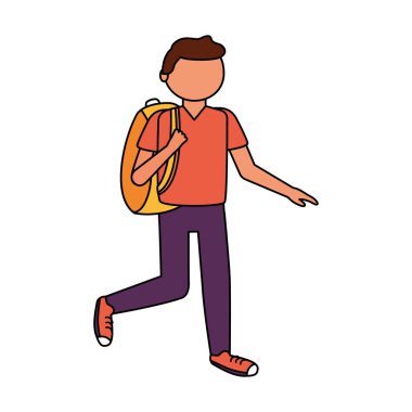 İzole gezgin adam vektör tasarımı