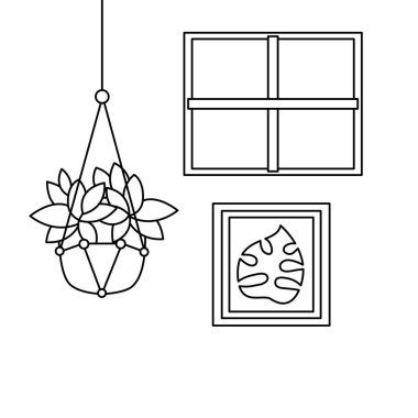 Pot vektör tasarımı içinde asma bitki