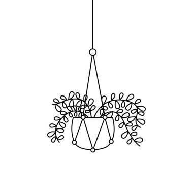 Pot vektör tasarımı içinde asma bitki