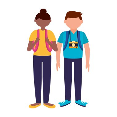 İzole gezgin çift vektör tasarımı