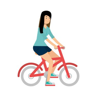 Kadın bisiklet vektör tasarımı sürme