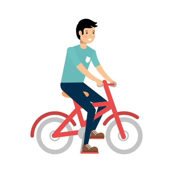 Homme équitation vélo vecteur conception — Image vectorielle