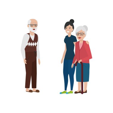 Yalıtılmış aile üyeleri vektör tasarımı