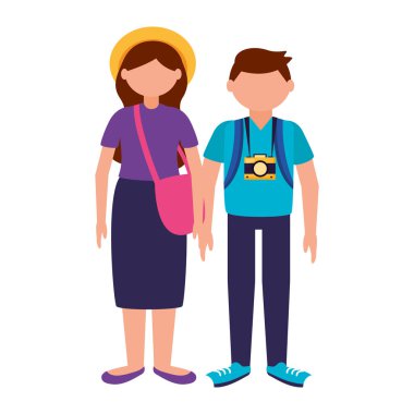 İzole gezgin çift vektör tasarımı