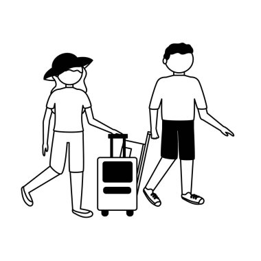 İzole gezgin çift vektör tasarımı