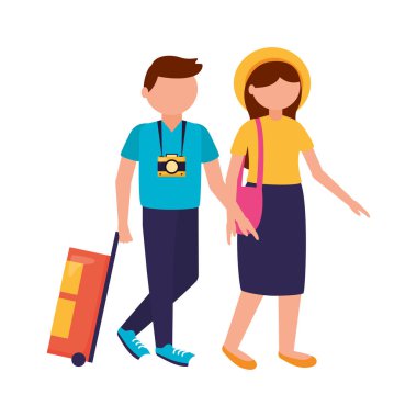 İzole gezgin çift vektör tasarımı