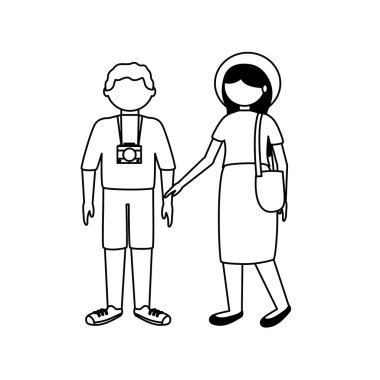 İzole gezgin çift vektör tasarımı