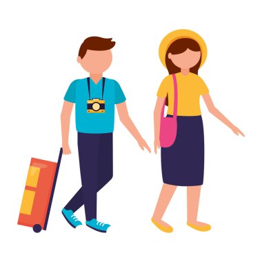 İzole gezgin çift vektör tasarımı