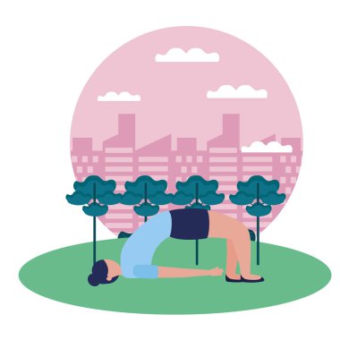 Kız yoga yapıyor vektör tasarımı poz