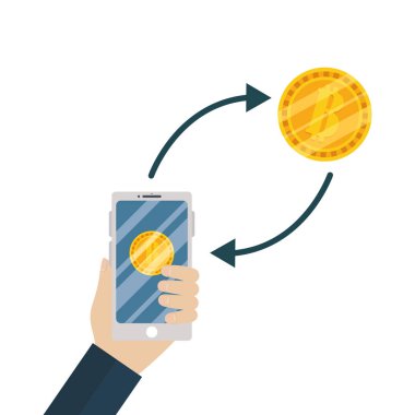 İzole Bitcoin vektör tasarımı