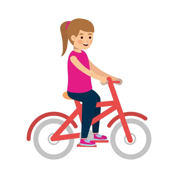 Femme équitation vélo vecteur conception — Image vectorielle