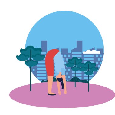 Kız yoga yapıyor vektör tasarımı poz