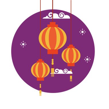 Çin fenerler vektör tasarımı