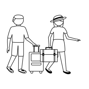 İzole gezgin çift vektör tasarımı