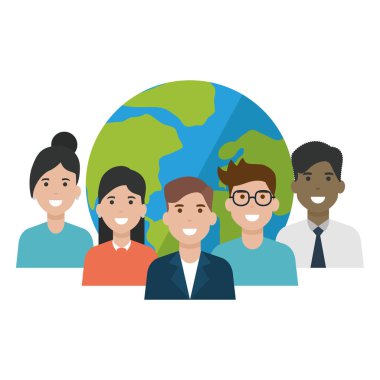 İzole kadın ve erkek avatarları tasarım